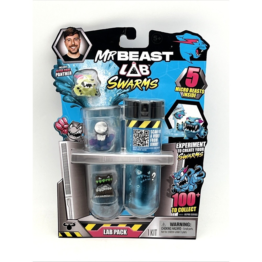 Mr Beast Lab Swarms Lab Pack 5 Micro Panther W/ Ultra Rare Panther Limited Ed